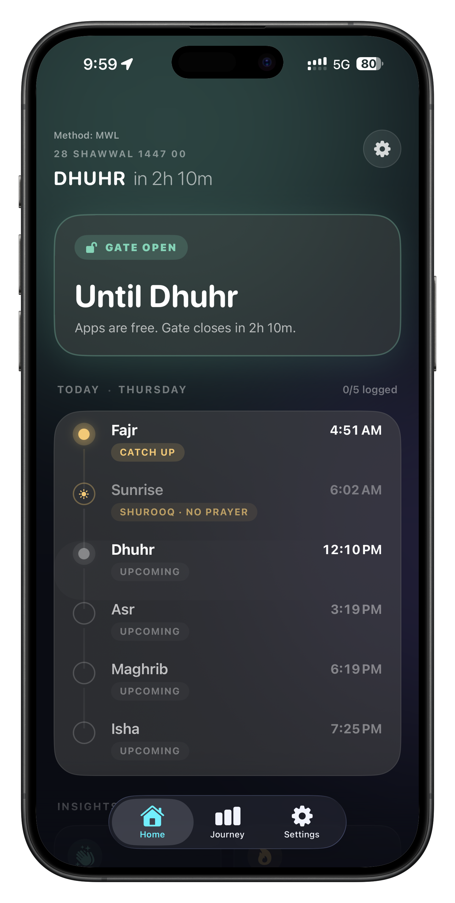 Dhikr Gate Timeline View